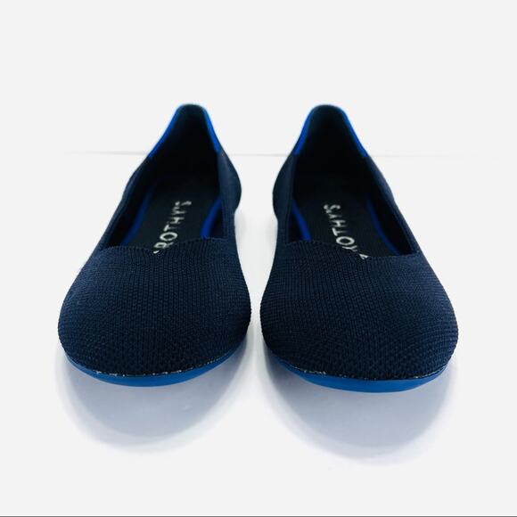 Rothy's Ballet Flats Size 6 Blue Knit Eco-Friendly Sustainable Vegan Round-Toe - Picture 9 of 16